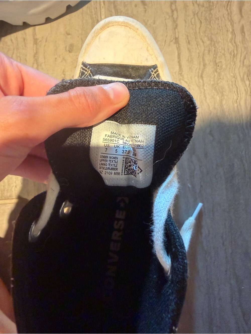 Converse Black and White High-Top Sneakers - Picture 4 of 4